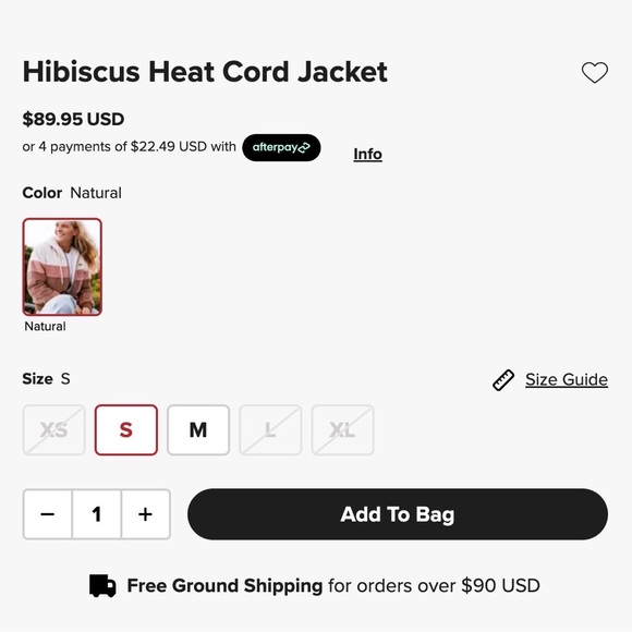 Rip Curl Corduroy Puffer Jacket New with tag - Picture 5 of 5